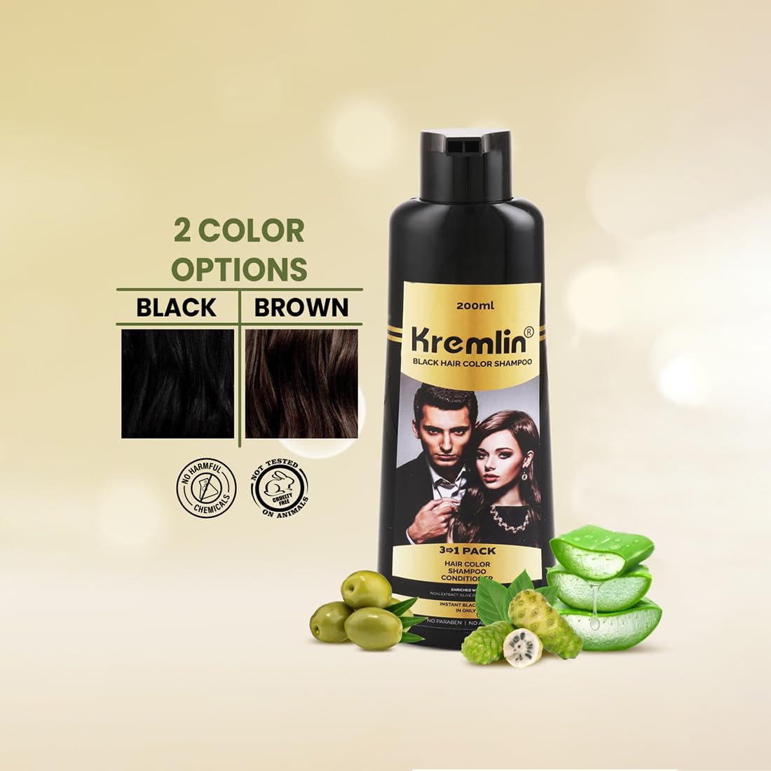 Buy Kremlin 3 In 1 Unisex Hair Color Shampoo Condition For all